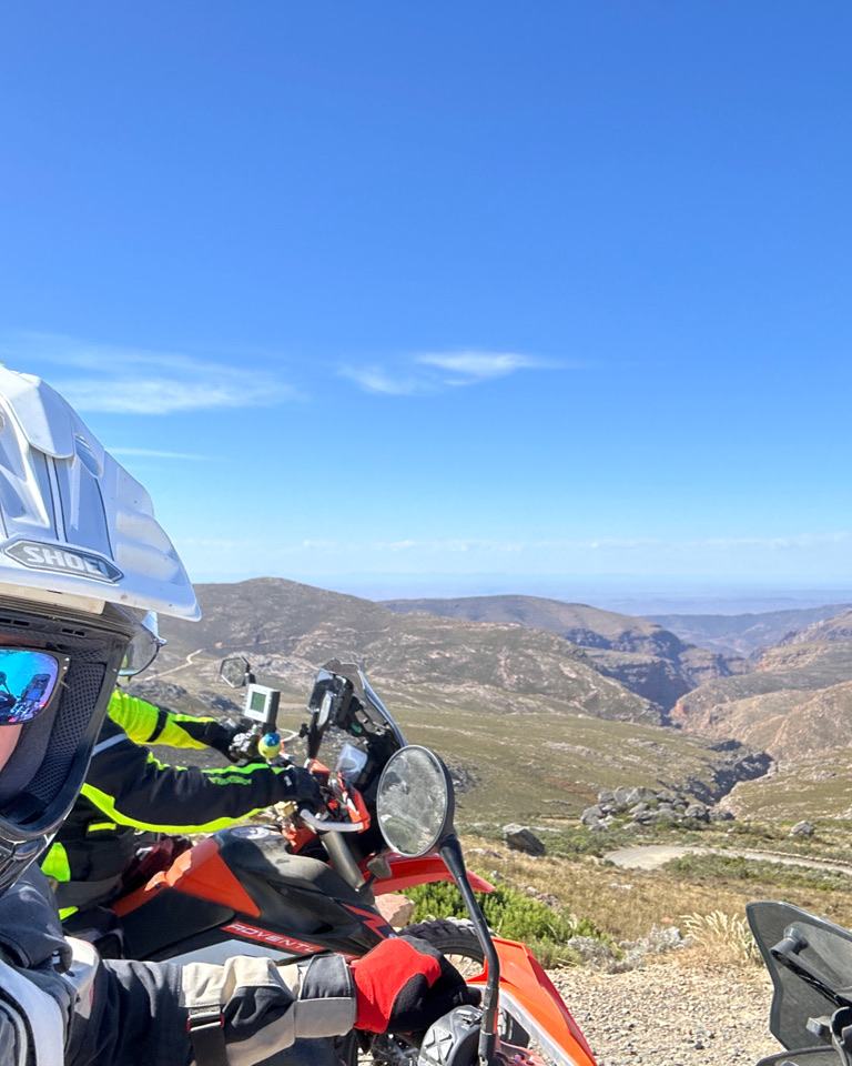 Rider's view over the Swartberg pass, South Africa